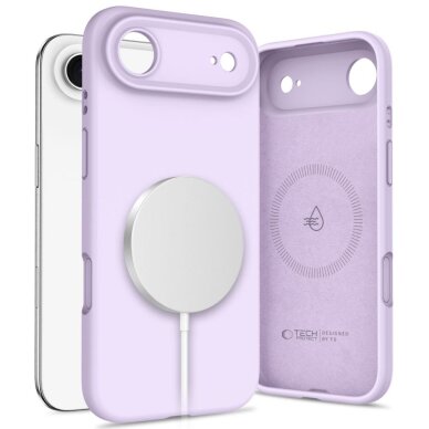 iPhone 17 Air dėklas Tech-Protect Silicone MagSafe – violetinis