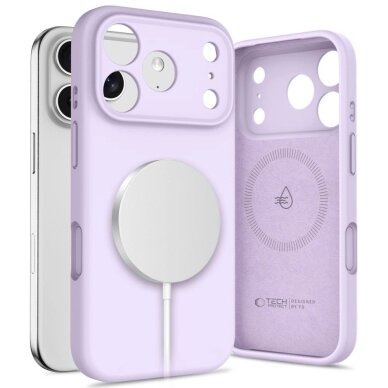 iPhone 17 Pro dėklas Tech-Protect Silicone, MagSafe – violetinis