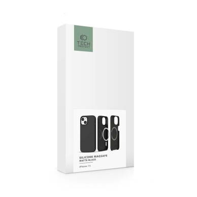 Tech-Protect Silicone MagSafe iPhone 15 Dėklas - Matte Juodas 5 Tech-Protect Silicone MagSafe iPhone 15 Dėklas - Matte Juodas 5