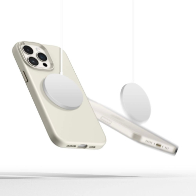 Tech-Protect Silikoninis PU Dėklas MagSafe iPhone 15 Pro - Beige 2