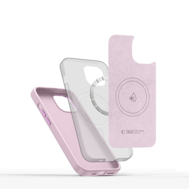 Tech-Protect Silikoninis PU MagSafe iPhone 15 Dėklas - Rožinis 1