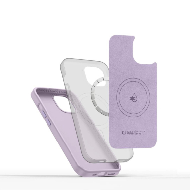 Tech-Protect Silikoninis Pure Magsafe iPhone 15 Dėklas - Violetinis 1