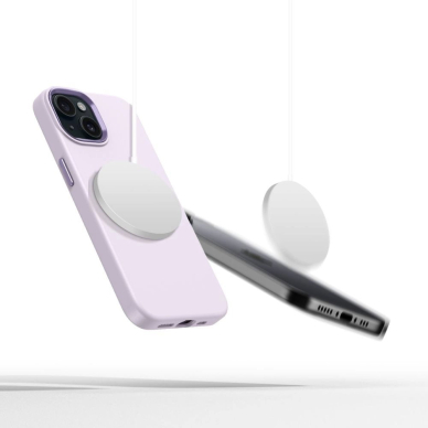 Tech-Protect Silikoninis Pure Magsafe iPhone 15 Dėklas - Violetinis 2
