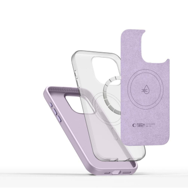 Tech-Protect Silikoninis Pure Magsafe iPhone 15 Pro Dėklas - Violetinis 1