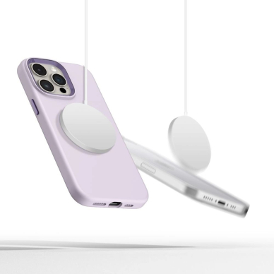 Tech-Protect Silikoninis Pure Magsafe iPhone 15 Pro Dėklas - Violetinis 2