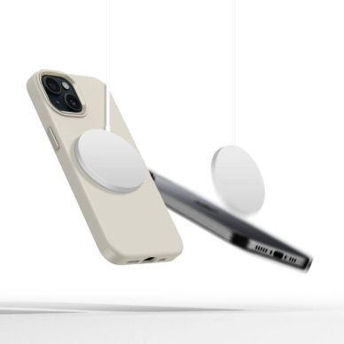 Tech-Protect Silikoninis PUZ MagSafe iPhone 15 Dėklas - Beige 1