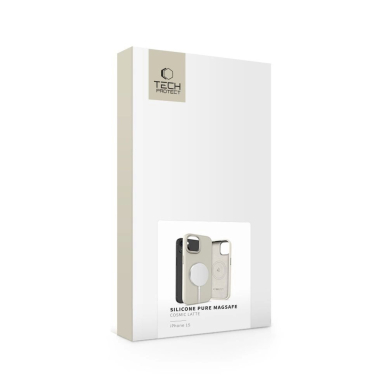 Tech-Protect Silikoninis PUZ MagSafe iPhone 15 Dėklas - Beige 3