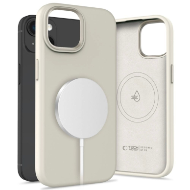Tech-Protect Silikoninis PUZ MagSafe iPhone 15 Dėklas - Beige