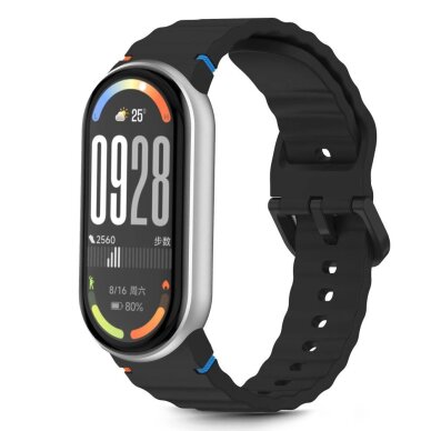 Xiaomi Smart Band 8 / 9 / 10 / NFC Tech-Protect Silicone Sport silikoninis dirželis – juodas