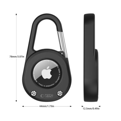Apple AirTag 1/2 Tech-Protect SlideLock Carabiner Keychain dėklas – juodas 5