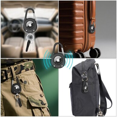 Apple AirTag 1/2 Tech-Protect SlideLock Carabiner Keychain dėklas – juodas 7 Apple AirTag 1/2 Tech-Protect SlideLock Carabiner Keychain dėklas – juodas 7