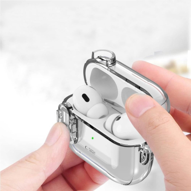 Tech-Protect Slim Hook Dėklas AirPods 1 / 2 - Skaidrus 2 Tech-Protect Slim Hook Dėklas AirPods 1 / 2 - Skaidrus 2