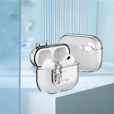 Tech-Protect Slim Hook Dėklas AirPods 1 / 2 - Skaidrus 3 Tech-Protect Slim Hook Dėklas AirPods 1 / 2 - Skaidrus 3