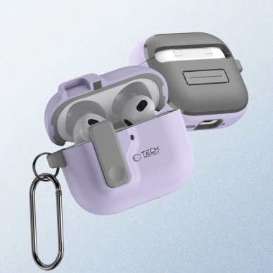 Tech-Protect Slim Hook Dėklas AirPods 4 - Violetinis 1