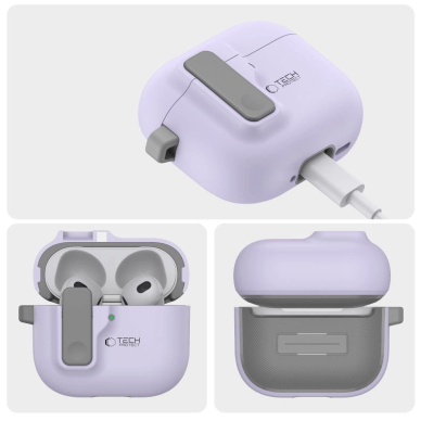 Tech-Protect Slim Hook Dėklas AirPods 4 - Violetinis 3 Tech-Protect Slim Hook Dėklas AirPods 4 - Violetinis 3