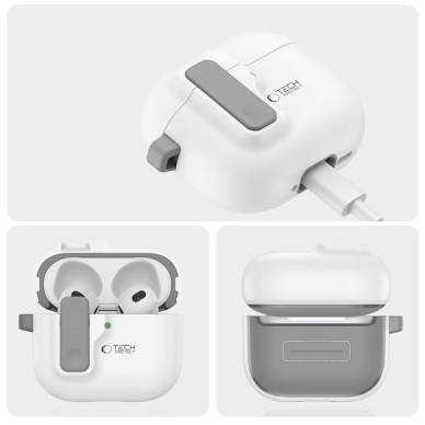 Tech-Protect Slim Hook Dėklas AirPods 4 - Baltas 3 Tech-Protect Slim Hook Dėklas AirPods 4 - Baltas 3