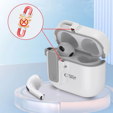 Tech-Protect Slim Hook Dėklas AirPods 4 - Baltas 4 Tech-Protect Slim Hook Dėklas AirPods 4 - Baltas 4