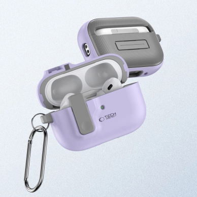 Dėklas Tech-Protect Slim Hook Carabiner for Apple AirPods Pro 1 / 2 - Purple 2 Dėklas Tech-Protect Slim Hook Carabiner for Apple AirPods Pro 1 / 2 - Purple 2