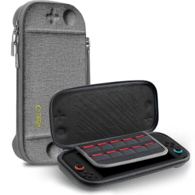 Nintendo Switch 2 dėklas Tech-Protect Slim Pouch – pilkas