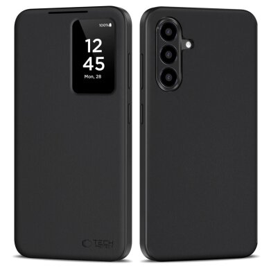 Samsung Galaxy A56 5G dėklas Tech-Protect Smart Wallet – matinės juodos spalvos
