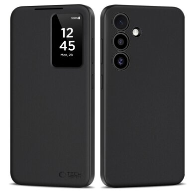 Samsung Galaxy S24 dėklas Tech-Protect Smart Wallet – matinės juodos