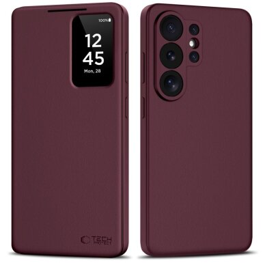 Samsung Galaxy S26 Ultra Tech-Protect Smart Wallet dėklas – bordo
