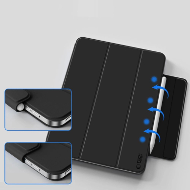 iPad 10.9” 2022 / iPad 11” 2025 Tech-Protect Smartcase Magnetic dėklas - juodas 6