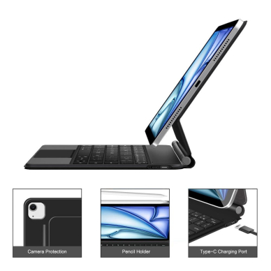 iPad Air 10.9” 2020 / 2022 / iPad Air 11” 2024 / 2025 Tech-Protect Smartcase Magnetic su klaviatūra - juodas 7