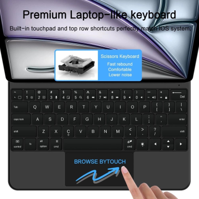 iPad Pro 12.9” 2020 / 2021 / 2022 / iPad Air 13” 2024 / 2025 Tech-Protect Smartcase Magnetic su klaviatūra - juodas 6