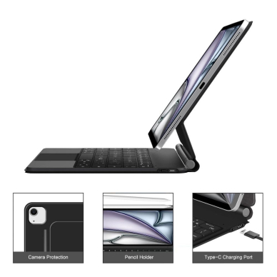 iPad Pro 12.9” 2020 / 2021 / 2022 / iPad Air 13” 2024 / 2025 Tech-Protect Smartcase Magnetic su klaviatūra - juodas 7