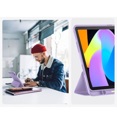 Lenovo Idea Tab 11.0 TB-336 dėklas Tech-Protect SmartCase Pen – violetinis 10