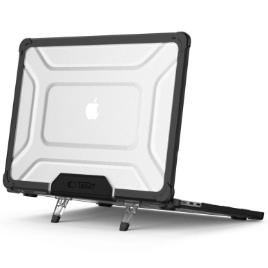 MacBook Air 13" 2023–2025 M2 / M3 / M4 – Tech-Protect SmartShell Pro dėklas - Skaidrus/Juodas 1