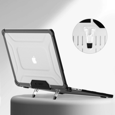 MacBook Air 13" 2023–2025 M2 / M3 / M4 – Tech-Protect SmartShell Pro dėklas - Skaidrus/Juodas 3