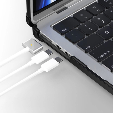 MacBook Air 13" 2023–2025 M2 / M3 / M4 – Tech-Protect SmartShell Pro dėklas - Skaidrus/Juodas 6