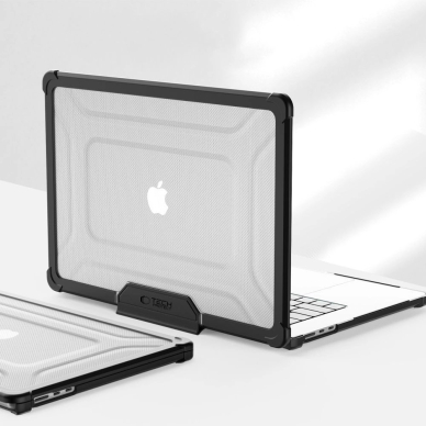MacBook Air 15" 2023–2025 M2 / M3 / M4 – Tech-Protect SmartShell Pro dėklas - Skaidrus/Juodas 4