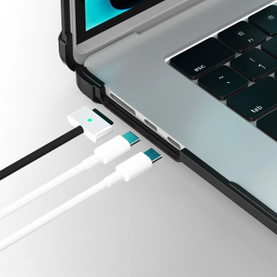 MacBook Air 15" 2023–2025 M2 / M3 / M4 – Tech-Protect SmartShell Pro dėklas - Skaidrus/Juodas 6