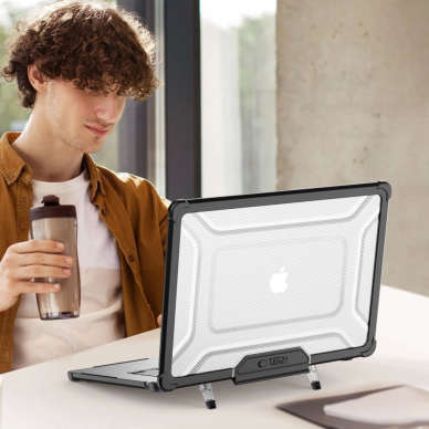 MacBook Air 15" 2023–2025 M2 / M3 / M4 – Tech-Protect SmartShell Pro dėklas - Skaidrus/Juodas 7
