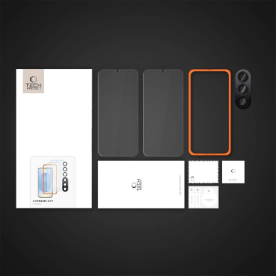 Tech-Protect Supreme rinkinys skirtas Samsung Galaxy S25+: 2x grūdinto stiklo ekranui + kameros stiklas – skaidrus 5