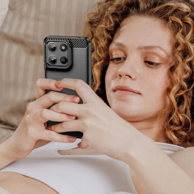Tech-Protect TPUCarbon dėklas Motorola Moto G15 / G15 Power - juodas 5