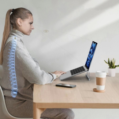 Tech-Protect ULS100 Universalus stovas nešiojamam kompiuteriui iki 16" – sidabrinis 6 Tech-Protect ULS100 Universalus stovas nešiojamam kompiuteriui iki 16" – sidabrinis 6