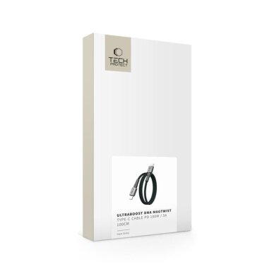 Kabelis Tech-Protect UltraBoost DNA MagTwist USB-C PD 100W / 5A 100 cm – pilkas 7 Kabelis Tech-Protect UltraBoost DNA MagTwist USB-C PD 100W / 5A 100 cm – pilkas 7