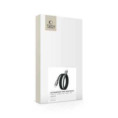 Krovimo laidas Tech-Protect UltraBoost DNA MagTwist USB-C PD 100W / 5A 200 cm – pilkas 7