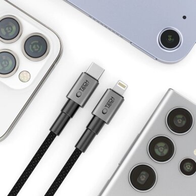 Krovimo laidas Tech-Protect UltraBoost DNA USB-C / Lightning PD27W / 3A 100 cm – pilkas 3 Krovimo laidas Tech-Protect UltraBoost DNA USB-C / Lightning PD27W / 3A 100 cm – pilkas 3