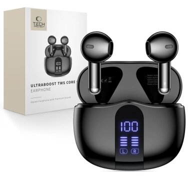 Belaidės ausinės Tech-Protect UltraBoost TWS Core G2 – juodos Belaidės ausinės Tech-Protect UltraBoost TWS Core G2 – juodos