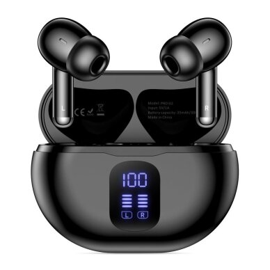 Belaidės ausinės Tech-Protect UltraBoost TWS Pro G2 – juodos 1