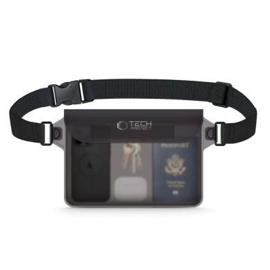 Tech-Protect UWP10 Vandeniui atsparus maišelis – juodas