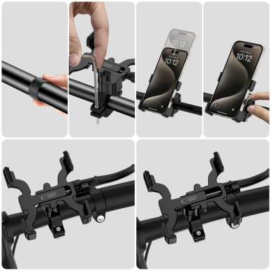 Tech-Protect V3 bicycle Telfono laikiklis the handlebar - Juodas 4 Tech-Protect V3 bicycle Telfono laikiklis the handlebar - Juodas 4