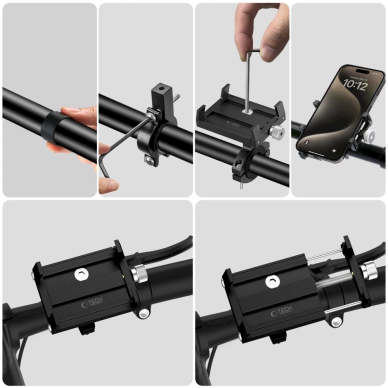Tech-Protect V4 Telfono laikiklis bicycle handlebars - Juodas 5 Tech-Protect V4 Telfono laikiklis bicycle handlebars - Juodas 5