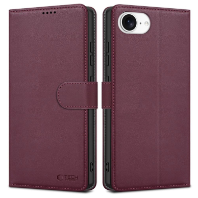 Tech-Protect Piniginės tipo Dėklas skirtas iPhone 16e - Burgundy