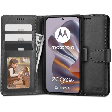 Dėklas Tech-Protect Wallet Motorola EDGE 50 NEO - Juodas Dėklas Tech-Protect Wallet Motorola EDGE 50 NEO - Juodas